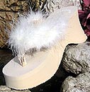 Dark Ivory Bridal Flip Flops with Maribou Feathers for Weddings